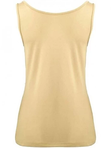 Thermal Underwear Women's Sequin Patchwork Camisole Summer Crew Neck Sleeveless Vest T-Shirt Tops - B-yellow - C51955SG5RD $1...
