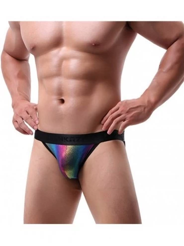 G-Strings & Thongs 2PC Men's Sexy Sport Underwear Breathable See Through Shorts Elastic Underpants - Multicolor - C31948X52D8...