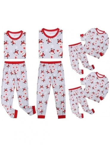 Sleep Sets Nightwear Parent-Child Pyjama Sets Tops Pants Cozy Printed Sleepwear - Kid - C918ZTGO546 $27.15