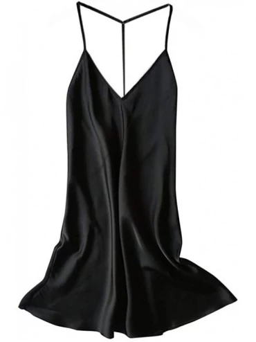 Nightgowns & Sleepshirts Women's Backless Nightdress-Elegant Sexy Dress Deep V Neck Cold Shoulder Loose Short Dress Sleepwear...