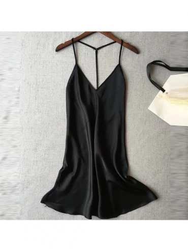 Nightgowns & Sleepshirts Women's Backless Nightdress-Elegant Sexy Dress Deep V Neck Cold Shoulder Loose Short Dress Sleepwear...
