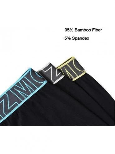 Boxer Briefs Men's Long Leg Boxer Briefs Underwear Breathable Black Boxers with Front Open Fly - Yellow+black+blue-208 - C718...