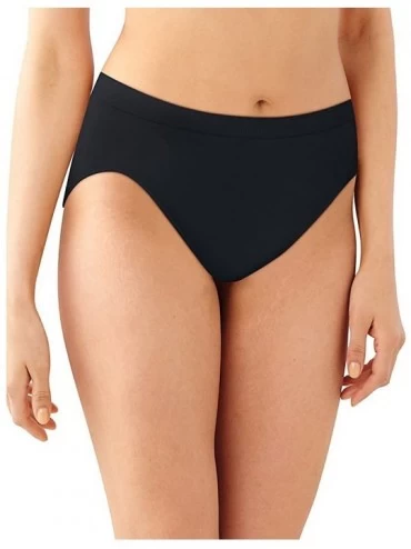 Panties Women's Comfort Revolution Microfiber Hi-Cut Panty- 3-Pack - Black/White/Excalibur - CP183LK96QN $23.89