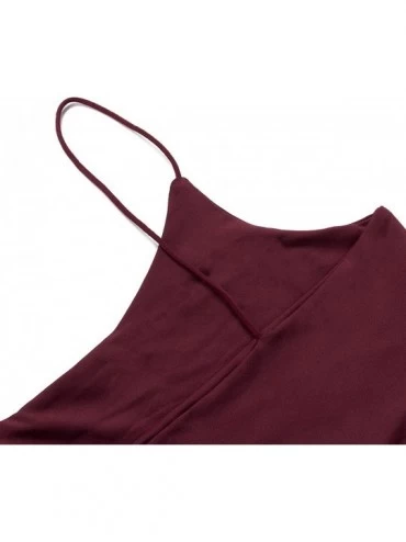 Shapewear Women 's Basic Solid Cami Spaghetti Sexy Stretchy Crop Top Summer Strappy Tanks Bodycon Outfits - W-red - CB190HTE8...
