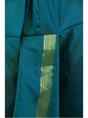 Sleep Sets Ready to Wear Dhoti and Angavastram Set with Woven Golden Border - Colonial Blue - C8127PW2U8H $27.73