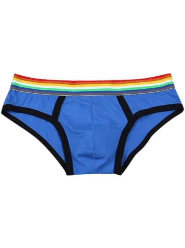 Bikinis Men's Sex Solid Comfortable Hot Fashion Colourful Boxer Brief - Blue - C018X4ULOWA $19.01