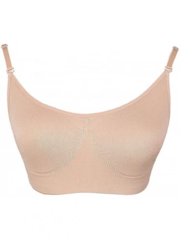 Bras Women and Girls Professional Nude Dance Ballet Bras with Clear Convertible Straps - C518EC98SA8 $27.74