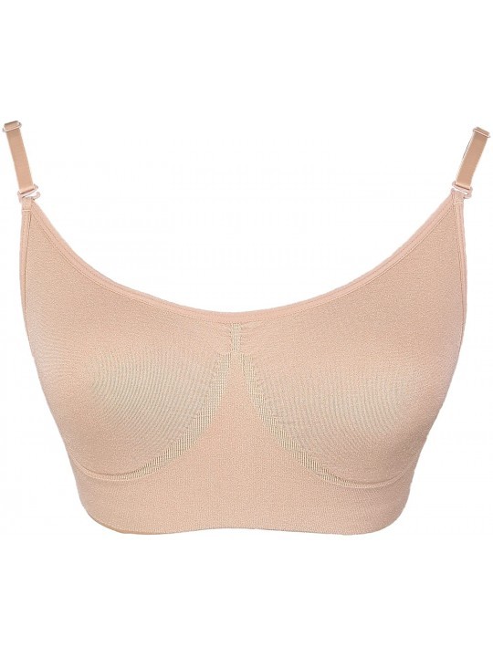 Bras Women and Girls Professional Nude Dance Ballet Bras with Clear Convertible Straps - C518EC98SA8 $33.74