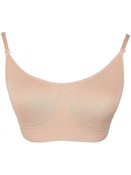 Bras Women and Girls Professional Nude Dance Ballet Bras with Clear Convertible Straps - C518EC98SA8 $16.12