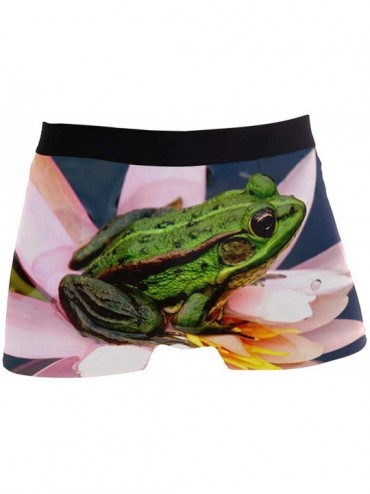 Boxer Briefs Mens No Ride-up Underwear Farm Animal Cows & Bulls Boxer Briefs - Frogs Insect Lotus Flowers - C918XAWWNZN $35.95