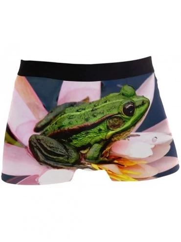Boxer Briefs Mens No Ride-up Underwear Farm Animal Cows & Bulls Boxer Briefs - Frogs Insect Lotus Flowers - C918XAWWNZN $30.99