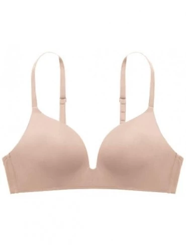 Bras Womens Girl Thin Push Up Concealing Wire Free Lingerie Bra - 3 - C618QWG9THG $20.53