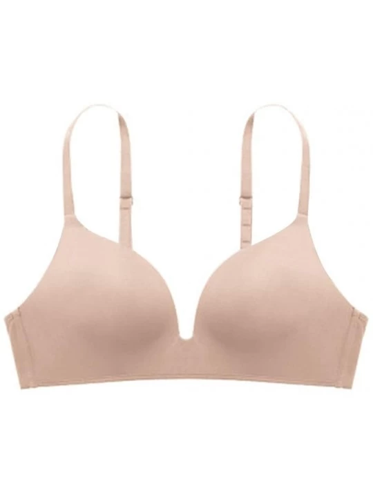 Bras Womens Girl Thin Push Up Concealing Wire Free Lingerie Bra - 3 - C618QWG9THG $20.53