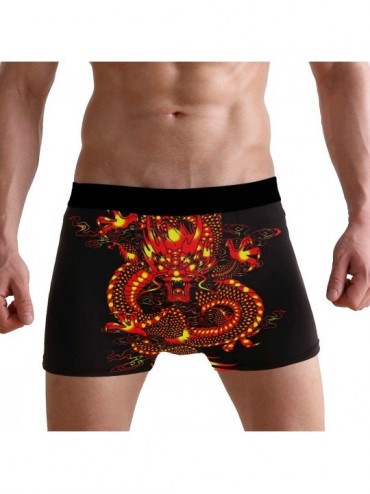 Boxer Briefs Mens Boxer Briefs Underwear Breathable Pouch Soft Underwear - Ancient Dragon Pattern - CR18ARKRH7L $33.91