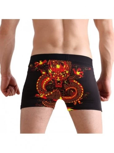 Boxer Briefs Mens Boxer Briefs Underwear Breathable Pouch Soft Underwear - Ancient Dragon Pattern - CR18ARKRH7L $17.17