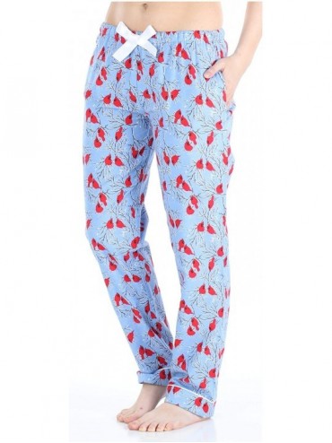 Bottoms Women's Cotton Flannel Pajama PJ Pants with Pockets - Cardinals - C717YST6M9S $39.96