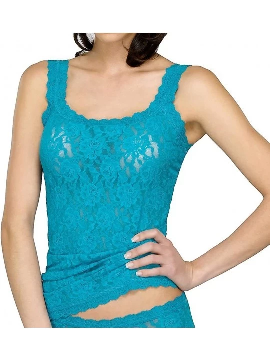 Camisoles & Tanks Womens Lace Sleeves Tank Top Green XS - CB115QGT3ZN $26.69