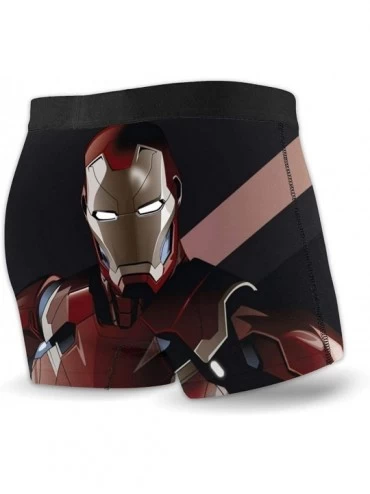 Boxer Briefs Iron Man Marvel Leagu Men's Underwear Boxer Briefs Mens 2 Pack Cotton Boxer Brief-M Black - CJ1922O3KCK $37.99