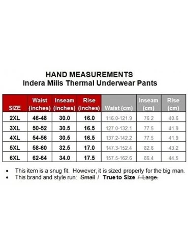 Thermal Underwear Big Men's Thermal Underwear Pants - Traditional Long Johns - Gray - CU1283FXR8R $18.72