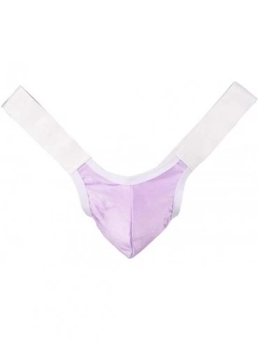 Briefs Men Underwear Brushed Light Panties Thong Briefs Breathable High Elasticity Underpants - Purple - C319DSDXM4R $9.71