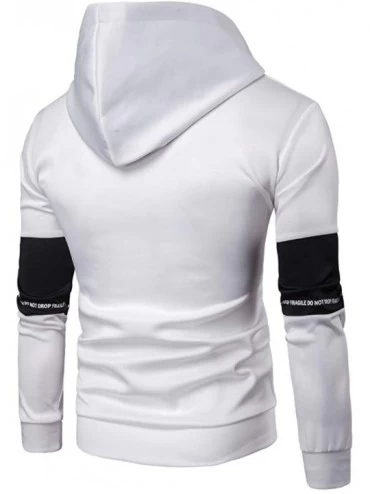 Sleep Sets Mens Patchwork Autumn Winter Sweatshirt Top Pants Sets Sport Suit Tracksuit - White - C718YNK9IX5 $28.50