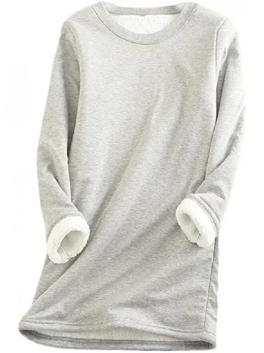 Thermal Underwear Women's Thermal Underwear Top Fleece Lined Long Sleeve Shirt Blouse - 2 - CD1928DNR5I $28.94