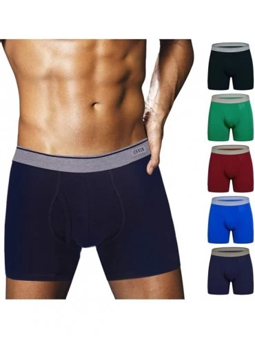 Boxer Briefs Men's 6" Performance Boxer Brief Ultra Soft Stretch Quick Dry Underwear with Fly 4 or 5 Pack - Multicolour4 (Fly...