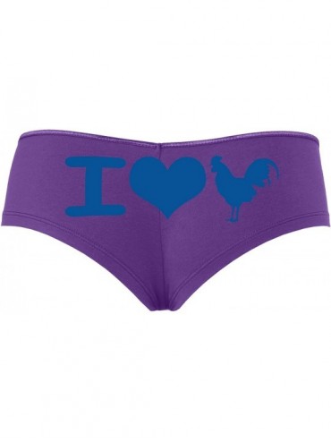 Panties I Heart Cock Boy Short Panties - I Love Cock Rooster Boyshort Underwear - Panty Game Shower Gift - Royal Blue - C718S...