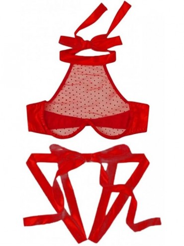 Bras Women Lingerie Sexy Sets Lingerie Corset Lace Underwire Racy Muslin Sleepwear Underwear Tops+Briefs - Red - CK196C2IY6O ...
