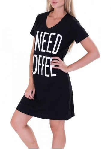 Nightgowns & Sleepshirts Sleep Long Length Nightshirt - Black - CK11Q7T54S3 $20.91