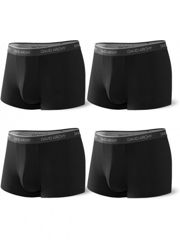 Boxer Briefs Men's Underwear Ultra Soft Comfy Breathable Bamboo Rayon Trunks in 3/4/7 Pack - Black-2.5" Leg No Fly in 4 Pack ...
