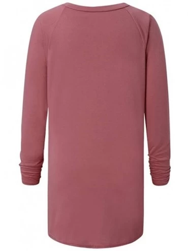 Garters & Garter Belts Large Size Women Solid Blouse Loose Tunics Long Sleeve Zip Collar Shirt Blouse Tops - Pink - CY193GK46...