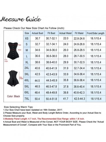 Bustiers & Corsets Women's 26 Steel Boned Cotton Long Torso Hourglass Body Shaper Corset - Black - CF11NIURICT $49.12