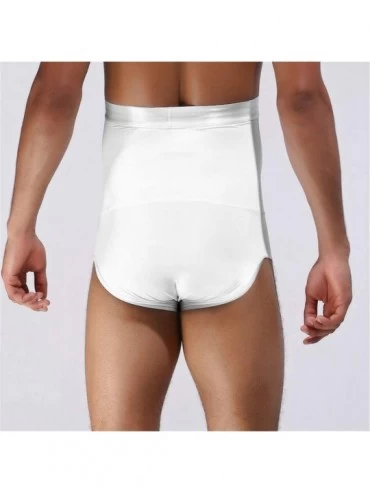 Shapewear Men's High Waist Slimming Body Shaper Tummy Control Shapewear Waist Abdomen Trimming Boxer Brief - White2 - CD18NCM...
