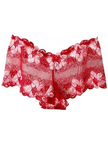 Baby Dolls & Chemises Fashion Sexy Lingerie-Fashion Brief Lace Underpant Sleepwear Underwear - Red - CM194AN3OT0 $20.19