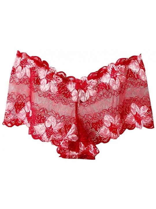Baby Dolls & Chemises Fashion Sexy Lingerie-Fashion Brief Lace Underpant Sleepwear Underwear - Red - CM194AN3OT0 $13.64