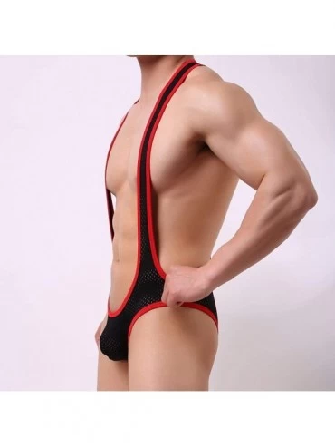 Shapewear Mankini Swimsuit Men's Borat Style Y Sling Stretch Underwear Suspender Bodysuit Strap Thongs - 1 - CN19DHS4NUX $13.35