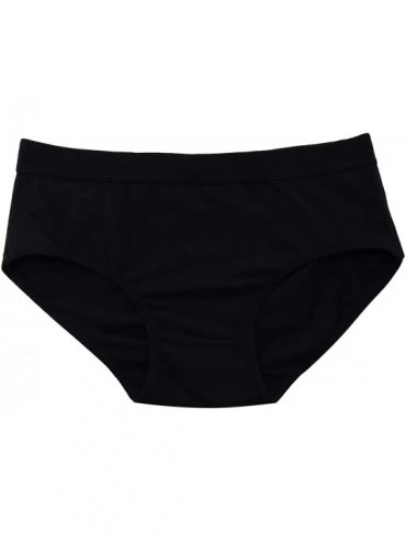 Panties Women's Mid Waist Stretch Cotton Soft Underwear Bikini Briefs Panties - Black 1 Pack - CT196SELATK $11.39