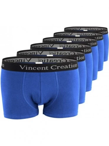 Boxer Briefs 6 Pack Men's Underwear Boxer Briefs Boxer Shorts Soft Cotton Trunks - Nebulas Blue - C218YC6ADSM $20.35