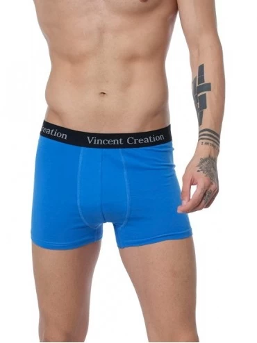 Boxer Briefs 6 Pack Men's Underwear Boxer Briefs Boxer Shorts Soft Cotton Trunks - Nebulas Blue - C218YC6ADSM $20.35