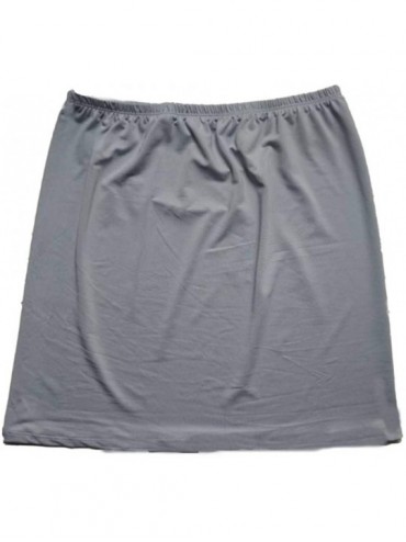 Slips Women Satin Half Underskirt Petticoat Under Slip Dress Mini Skirt Safety Skirt - Gray - CP18ZD3YI4X $20.06