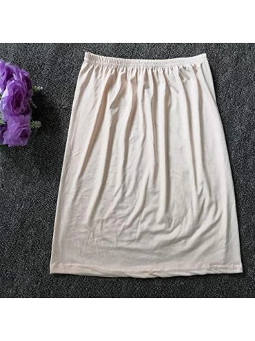 Slips Women Satin Half Underskirt Petticoat Under Slip Dress Mini Skirt Safety Skirt - Gray - CP18ZD3YI4X $11.40