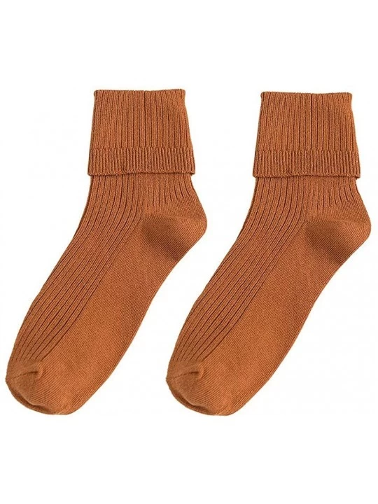 Baby Dolls & Chemises 5 Pairs of Women Middle Tube Cotton Crew Socks Solid Ladies Warm Flanging Socks - Coffee - C018ZH8R0EG ...