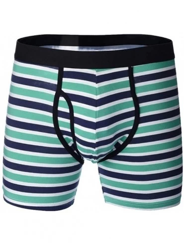Bikinis Sports Boxer Briefs Mens Classic Striped Underpants Fashion Breathable Underwear Low Waist - Green - CQ18X2LTUUT $18.73