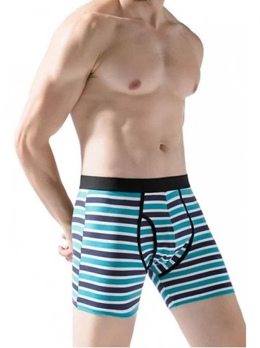 Bikinis Sports Boxer Briefs Mens Classic Striped Underpants Fashion Breathable Underwear Low Waist - Green - CQ18X2LTUUT $7.70