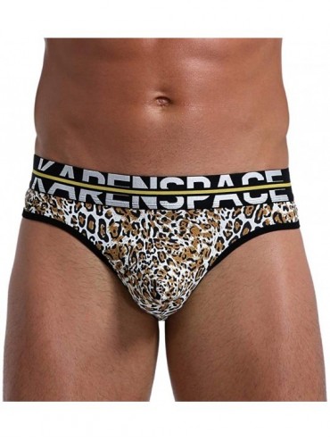 G-Strings & Thongs Men's Thong Underwear Sexy Printing Pouch G-String Underwear - Leopard - C81922IDN79 $23.06