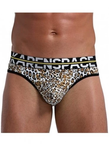 G-Strings & Thongs Men's Thong Underwear Sexy Printing Pouch G-String Underwear - Leopard - C81922IDN79 $19.35