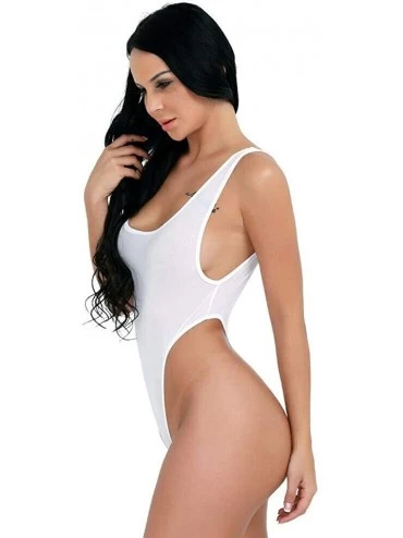 Slips Fashion New Women Sheer Lingerie Bodysuit Thong Underwear Jumpsuit Sleepwear - White - C518XUWDZW7 $8.88