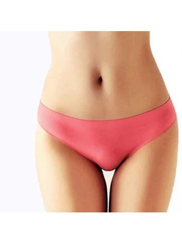 Panties Women's Seamless Thong Breathable Panties Sexy G-String Low Rise Underwear - Red 3 Packs - CD18HM6TN3Q $10.45