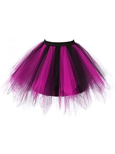 Slips 50s Vintage Underskirt Petticoat Rock Tutu Rockabilly Pleated Tutu Dancing Skirts for Womens - S - C1194W3LZDA $28.21